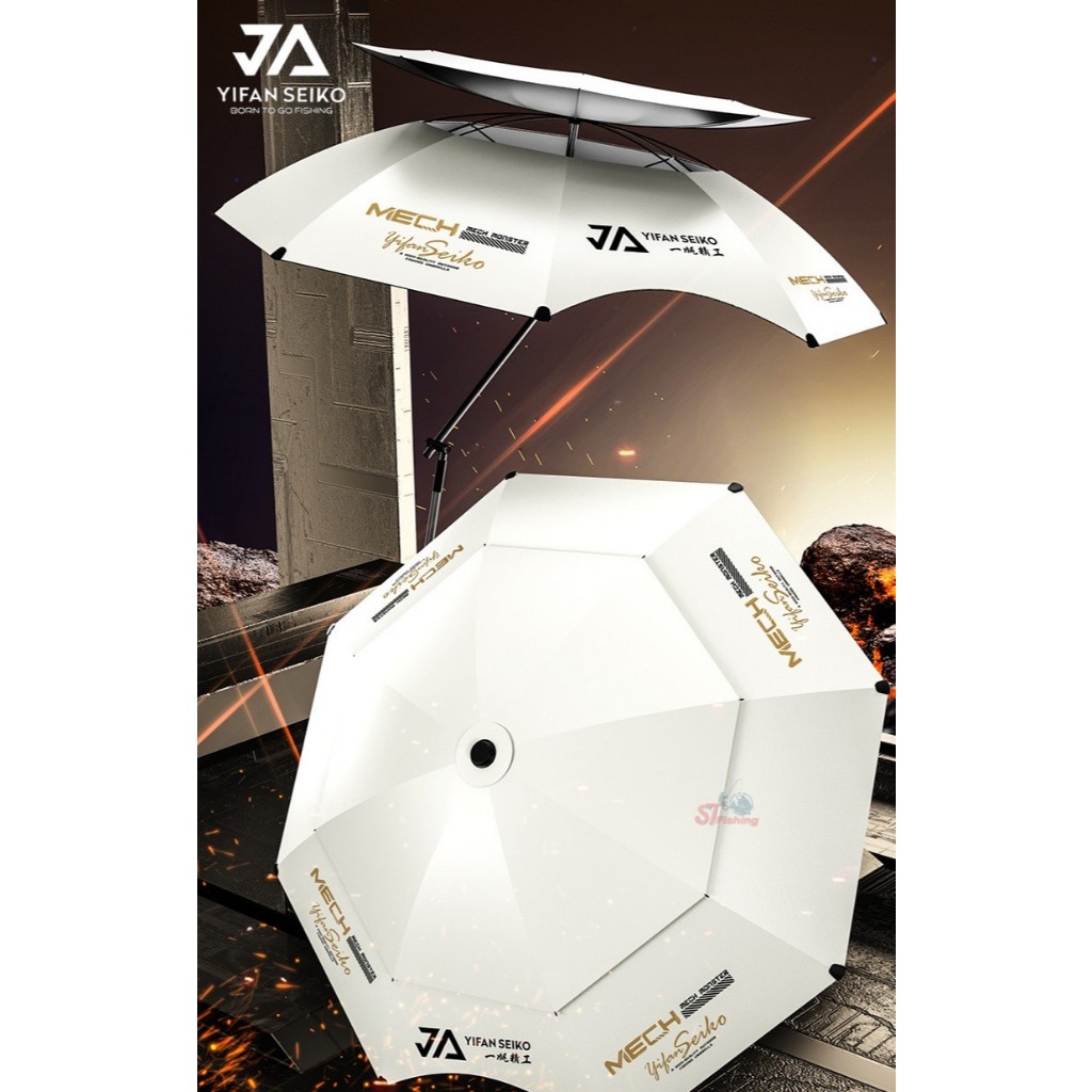 ร่ม JA YIFAN SEIKO Collocation MECH สีขาว - สีดำ ผ้าร่มหนาป้องกันรังสี UV50+