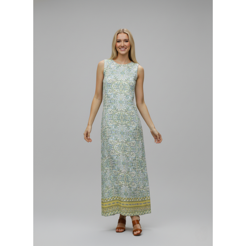 TANGO TANGERINE - DAKOTA ชุดเดรสยาว คอกลม แขนกุด