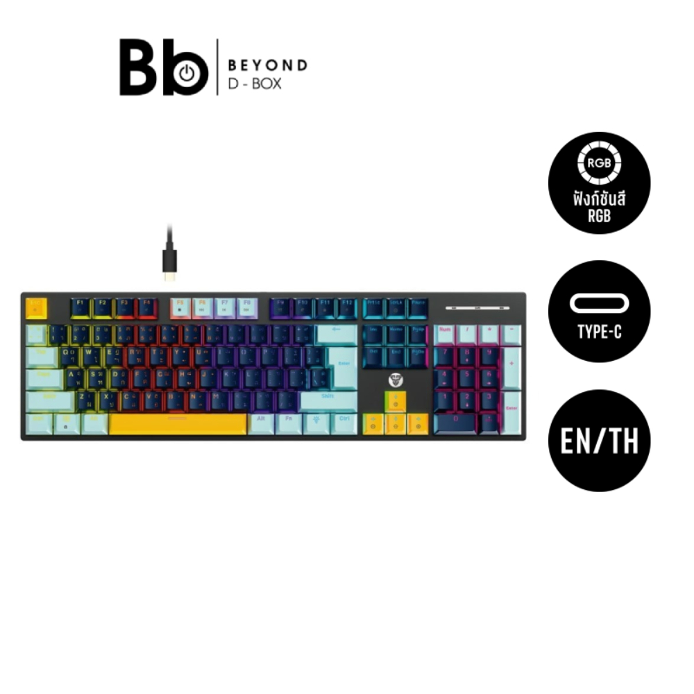 คีย์บอร์ดเกมมิ่ง Fantech Mechanical MK889S Navy Blue (Blue Switch) Key Thai by BB Beyond D-Box