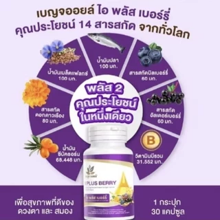 [ 1กระปุก ] เบญจออยล์ ไอ พลัส เบอร์รี่ BENJA OIL I Plus Berry อาหารเสริมดูแลสายตา
