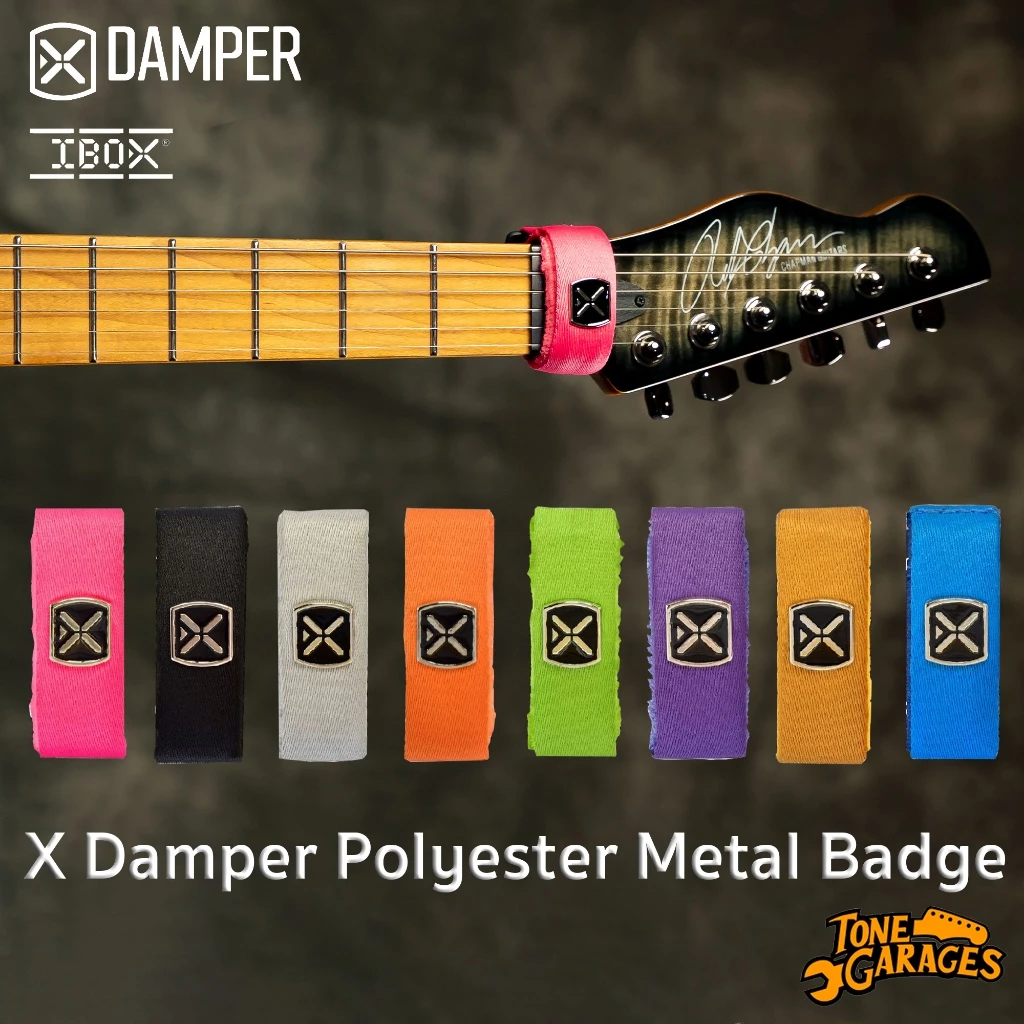 IBOX X Damper Polyester Metal Badge Fretwraps Damper สายรัดคอกีต้าร์ เบส อูคูเลเล่