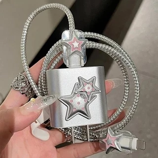 For iPhone 20W สายชาร์จข้อมูลพิมพ์ลายเกาหลีฝาครอบป้องกันสายเคเบิลข้อมูลป้องกันการแตกหักเชือกป้องกันการแตกหัก