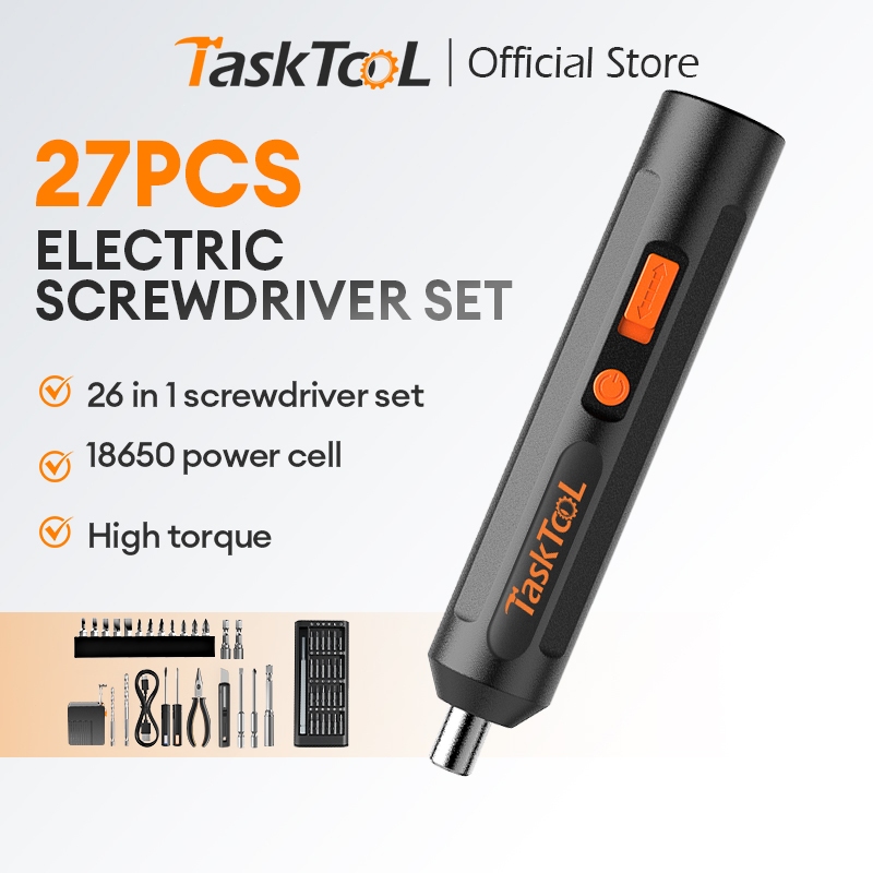 TASKTOOL  ไขควงไฟ้ฟ้า ชุดไขควง 27 ชิ้น ไขควงแฉกแท้ ไขควงไร้สาย สว่านไขควง ไขควงไฟฟ้าเล็ก ไขควงไฟฟ้าไร้สาย Cordless