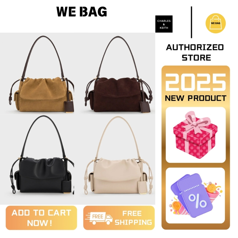 Charles & Keith Khai Khai Top Handle Bag กระเป๋า กระเป๋าผ้า กระเป๋าสะพายข้าง รุ่นใหม่ของแท้ 100%💗