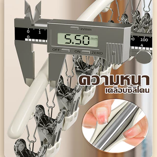 ไม้แขวนหนีบผ้า ไม้แขวนสแตนเลสแบบโค้งหนีบผ้า ไม้แขวนแบบหนีบ กันลื่น ทนทาน ตัวหนีบ ชุดชั้นใน คลิป 10 คำ COD
