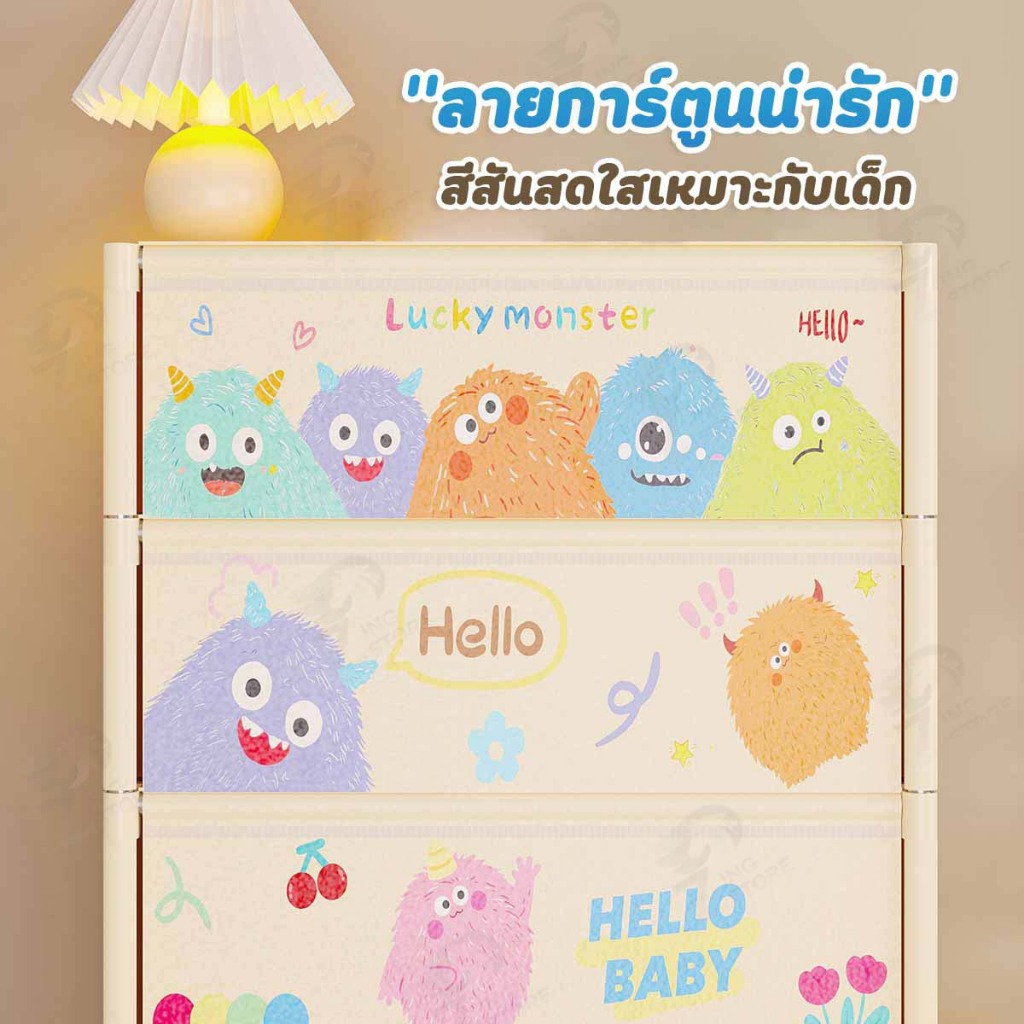 [ ประตูโปร่งใส ] ตู้เก็บรองเท้า ตู้รองเท้า ชั้นวางรองเท้า กล่องรองเท้ากันฝุ่นรอบด้าน กล่องเก็บของ ลายการ์ตูน กันฝุ่น FM รูปที่ 4