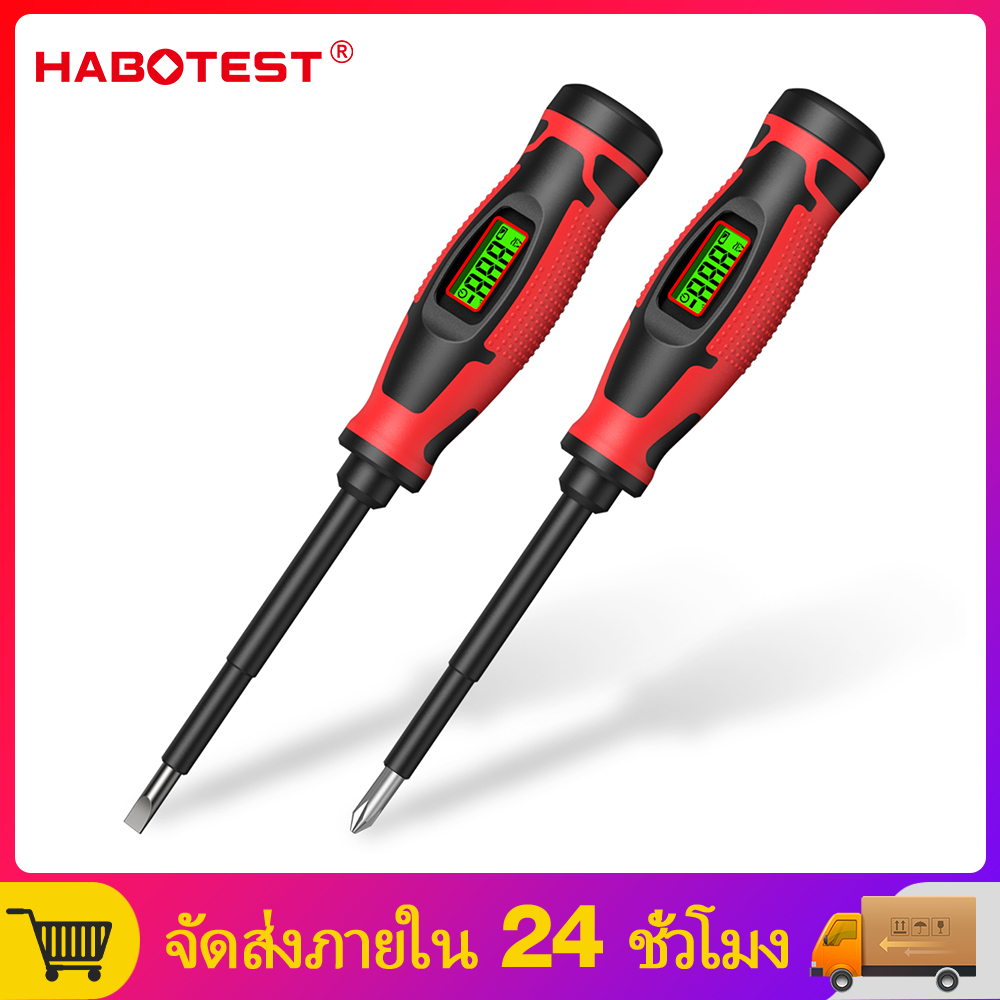 HABOTEST HT95A-SL5 เครื่องทดสอบแรงดันไฟฟ้า 6v ~ 390V AC แรงดันไฟฟ้า NCV สกรูไดรเวอร์ breakpoint ค้นหาจอ LCD เหมาะสำหรับก