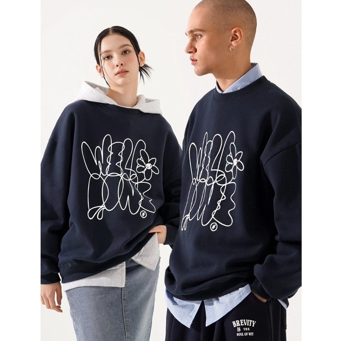 เสื้อสเวตเตอร์ผ้าฟลีซมีผิวสัมผัสหนาแบบ 3 มิติ KNITTED ของเกาหลี TWN WELLDONE รุ่น WV PROJECT สำหรับผ