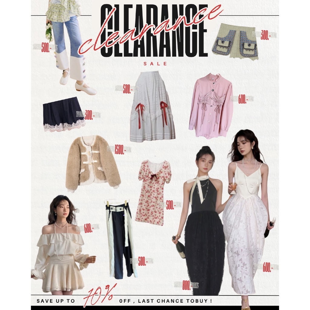 พร้อมส่ง「สินค้าลิขสิทธิ์แท้」IRIS BOUTIQUE sample sale  (Sale up to 60%) เสื้อผ้าผู้หญิง เสื้อ เดรส กางเกง กระโปรง