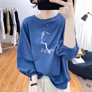 เสื้อยืดแขนยาวทรงหลวมสไตล์เกาหลี Oversize เสื้อผ้าสาวอวบไซส์ใหญ่น่ารักๆ เสื้อแขนบอลลูนแฟชั่นสวยๆผู้หญิงฤดูร้อนใหม่