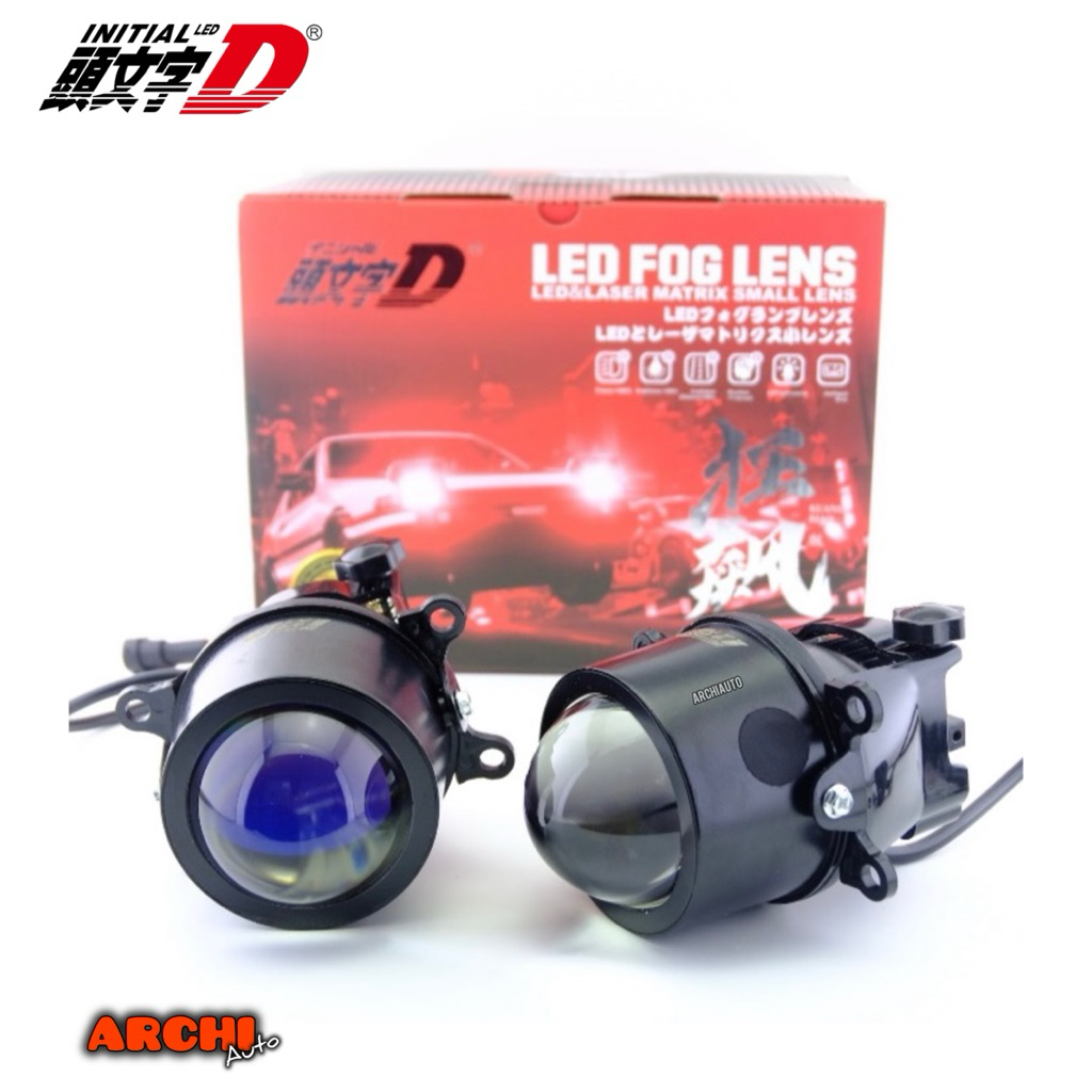 INITIAL D FOG LAMP Honda Projector Bi-Led L35W/3500lumens H45W/4500lumens ขนาด 3นิ้ว 12/24V รับประกั