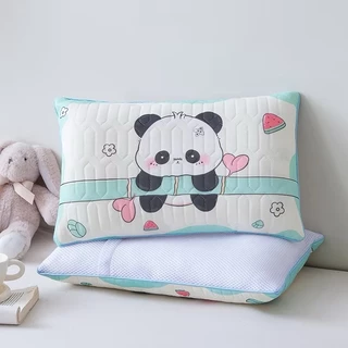 หมอนเด็กไหมเย็น【ขนาด 50*30cm】หมอนฤดูร้อน หมอนเด็กใยสังเคราะห์ สามารถถอดซักได้ นุ่ม หลับสบาย