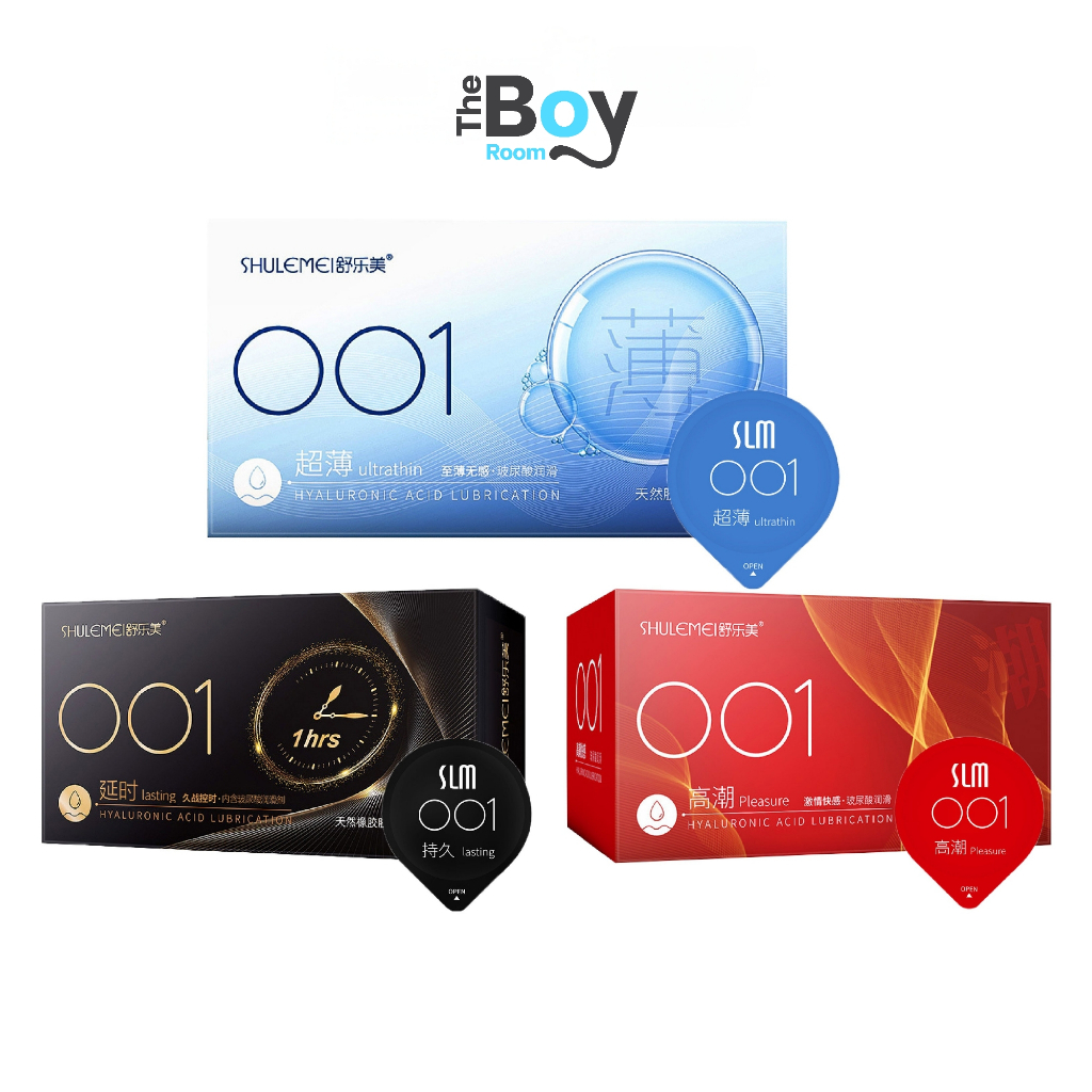 SLM Series 4 ถุงยางอนามัย 001 ชนิดเรียบ บาง ปุ่ม เย็น เพิ่มไฮยาลูรอน กลิ่นมิ้นท์ ไซส์ 52 มม.