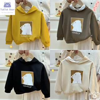 เสื้อแขนยาวเด็ก เสื้อฮู้ด ลายหมี กันหนาว สไตล์เกาหลี พร้อมส่…