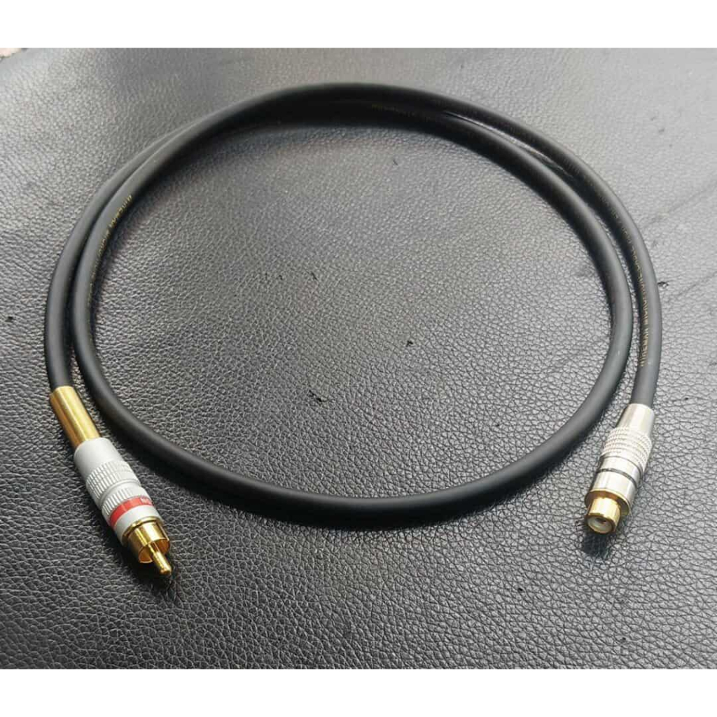 สายต่อพ่วง rca ผู้-เมีย ทำจากสายชิลด์สเตอริโอของ Wireman แจ็คของ Union/no brand