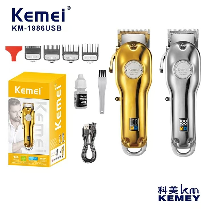 KEMEI รุ่นKM-1986 ปัตตาเลี่ยนตัดผมไร้สาย ดีไซส์สวย แข็งแรง แบตอึด ใช้งานง่าย ที่ตัดผมแบบมืออาชีพ สินค้าคุณภาพ