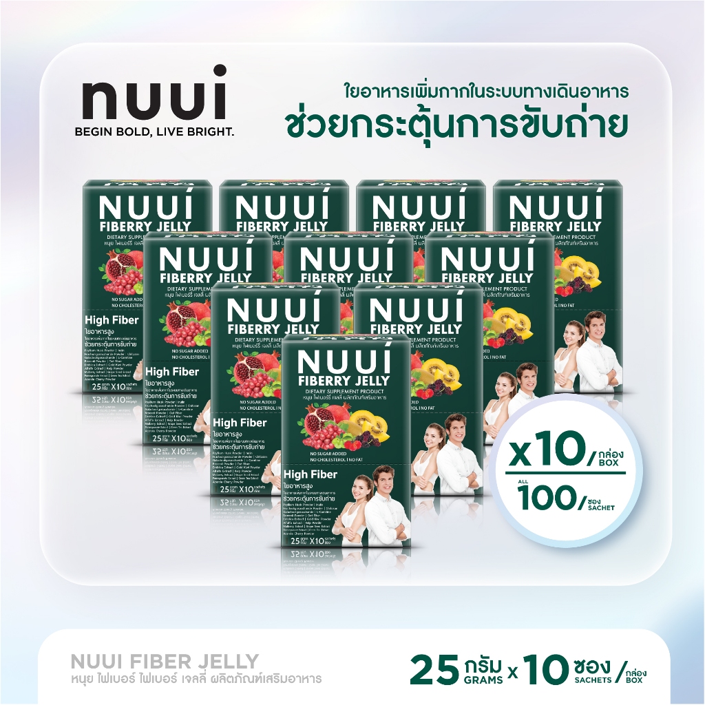 ซื้อ1แถม1 หมดเขต 30/11 NEW ! NUUI FIBERRY JELLY DIETARY SUPPLYMENT PRODUCT หนุยไฟเบอร์รี่ เจลลี่ ผลิ