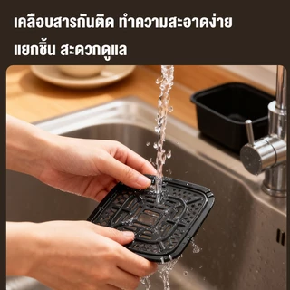 CAMEL ​หม้อทอดไร้น้ำมันขนาดกลาง 6L อเนกประสงค์ 1350W หน้าต่างใส ไม่ต้องพลิก - แผงสัมผัส ทำความสะอาดง่าย