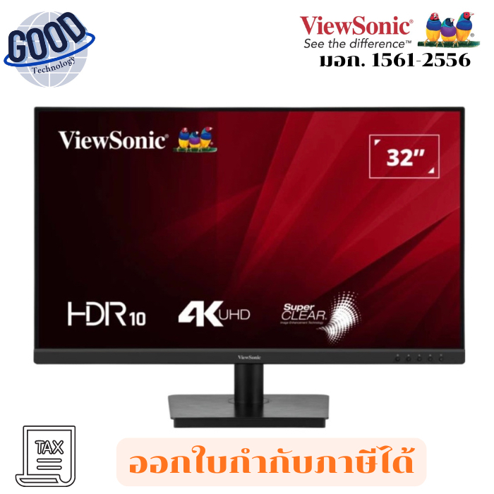 VIEWSONIC ( รุ่น V-VA3208-4K-MHD ) จอมอนิเตอร์  (VA 4K 60Hz SPK)  เช็คสินค้าก่อนสั่งซื้อนะคะ