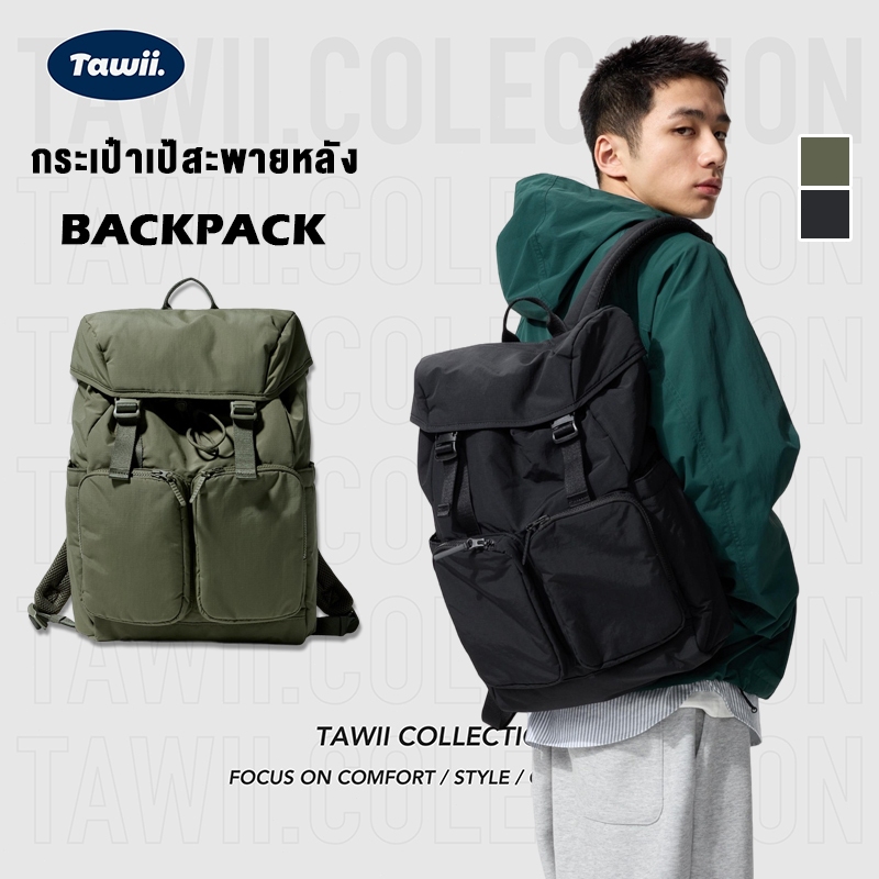 Tawii. กระเป๋าเป้ ขนาดใหญ่ Unisex Backpack เป้เดินทาง กันน้ำ กระเป๋าคอม การออกแบบ 6 กระเป๋า 15 นิ้ว