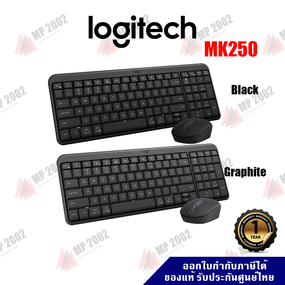 Logitech MK250 Compact Bluetooth® Wireless Combo สกรีน TH/ENG ของแท้ ประกัน 1 ปี