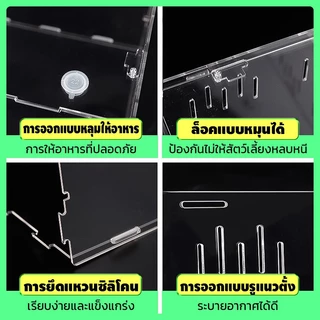 กล่องอะคริลิคใส ตู้สัตว์เลี้ยง กล่องแมลง แบบประกอบ ถอดได้ กรงคริลิค กรงสัตว์เลื้อยคลานอะครีลิค