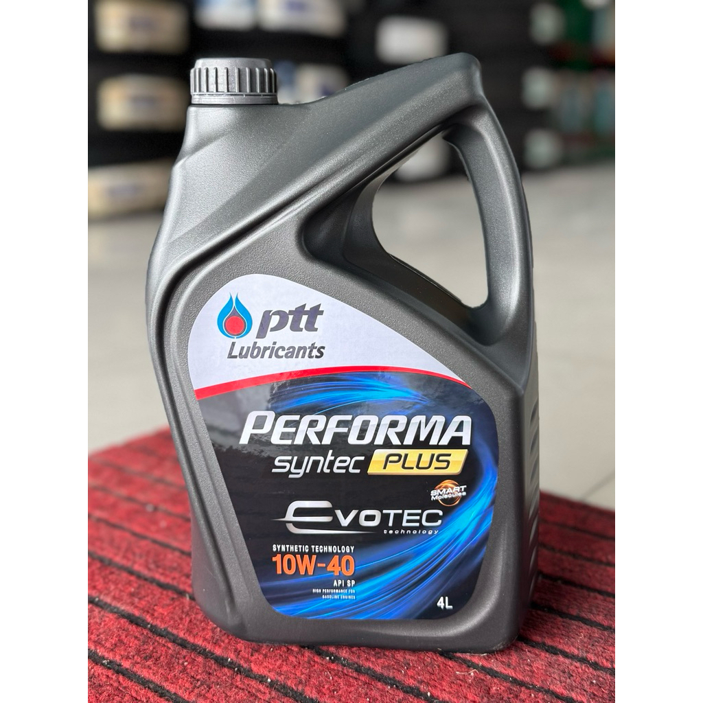 น้ำมันเครื่องเบนซินกึ่งสังเคราะห์ PTT 10W40 Performa Syntec Plus