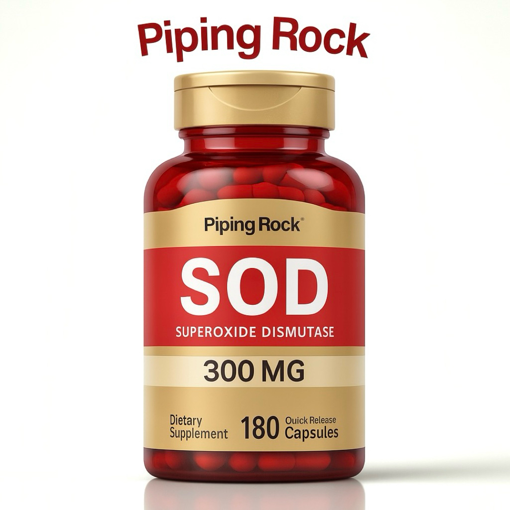 PipingRock SOD | Superoxide Dismutase | 2,400 Units | 300 mg. (180Capsules) 🇺🇸