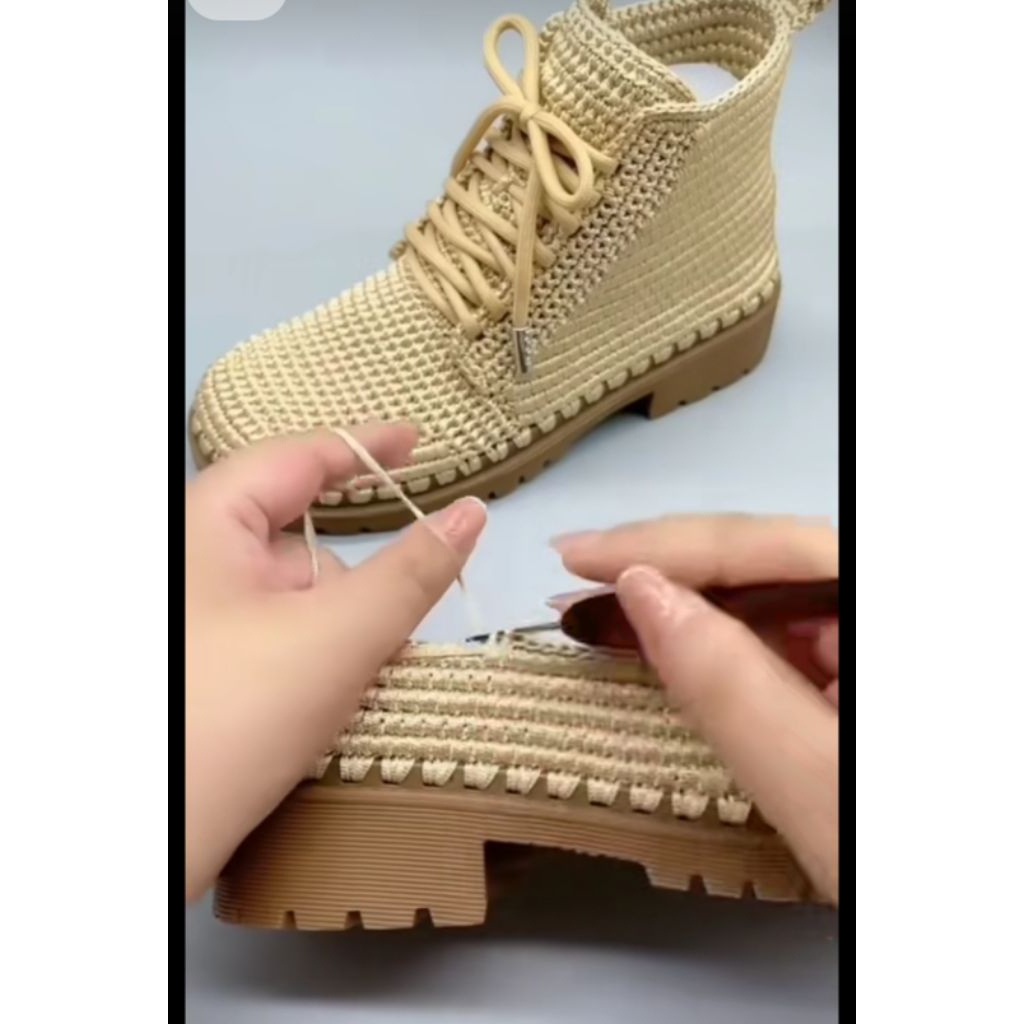 พื้นรองเท้าถัก  Sport Sole งานโครเชต์งานฝีมือ สำหรับถัก  พื้นนิ่ม ไม่แข็งงานDIY - รูปที่ 4