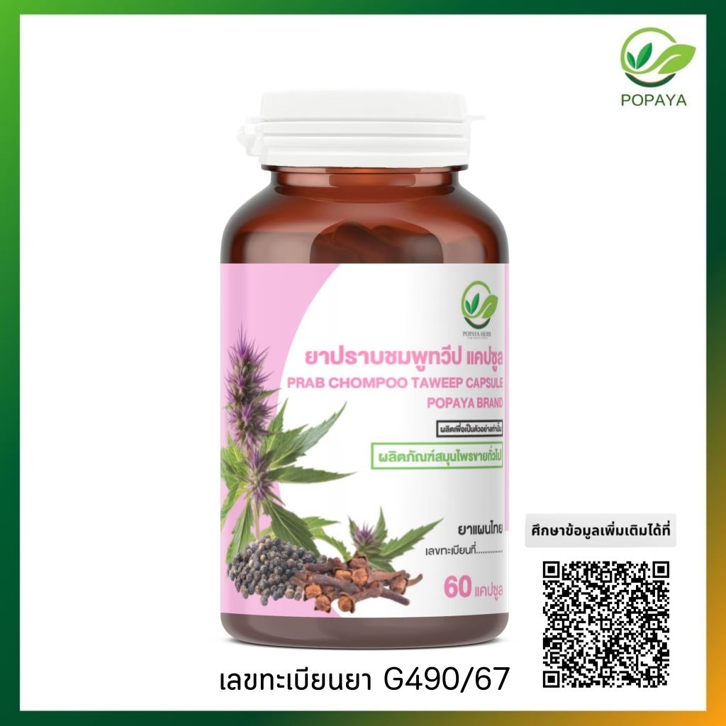 🇹🇭 หวัดระยะแรก ภูมิแพ้‼️ ปราบชมพูทวีป POPAYA 60capsules