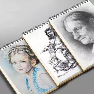 สมุดสเก็ตช์ 60 หน้า 160gsm A5/16K/A4/8K สมุดวาดรูปแบบเกลียว สมุดวาดภาพ สำหรับทุกคน อุปกรณ์การเรียน