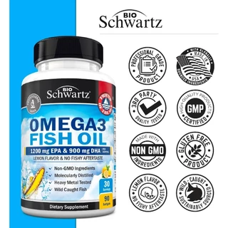 น้ำมันปลาบำรุงร่างกาย BioSchwartz Fish Oil Omega 3 - 3000 mg EPA & DHA , 90 softgels (Sku.2001)