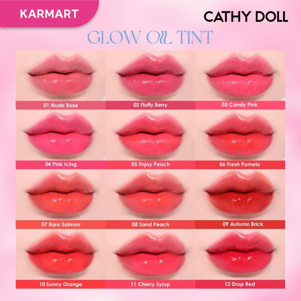Cathy Doll Glow Oil Tint 2.4g เคที่ดอลล์ โกลว์ออยล์ทินท์ ทินท์ออยล์ บำรุงปาก สีชัด กลบสีปากคล้ำ ชุ่มชื้น ติดทน ราคา ถูกที่สุด ดีลบีเคเค แกลเลอรีภาพที่ 7