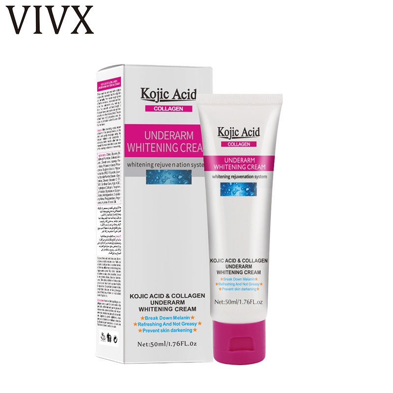 VIVX Kojic Acid ครีมขาหนีบดำ 50ml ครีมทารักแร้ขาว ครีมบำรุงรักแร้ เข่าดำ ผิวขาว สิ่งประดิษฐ์ ครีมขาห