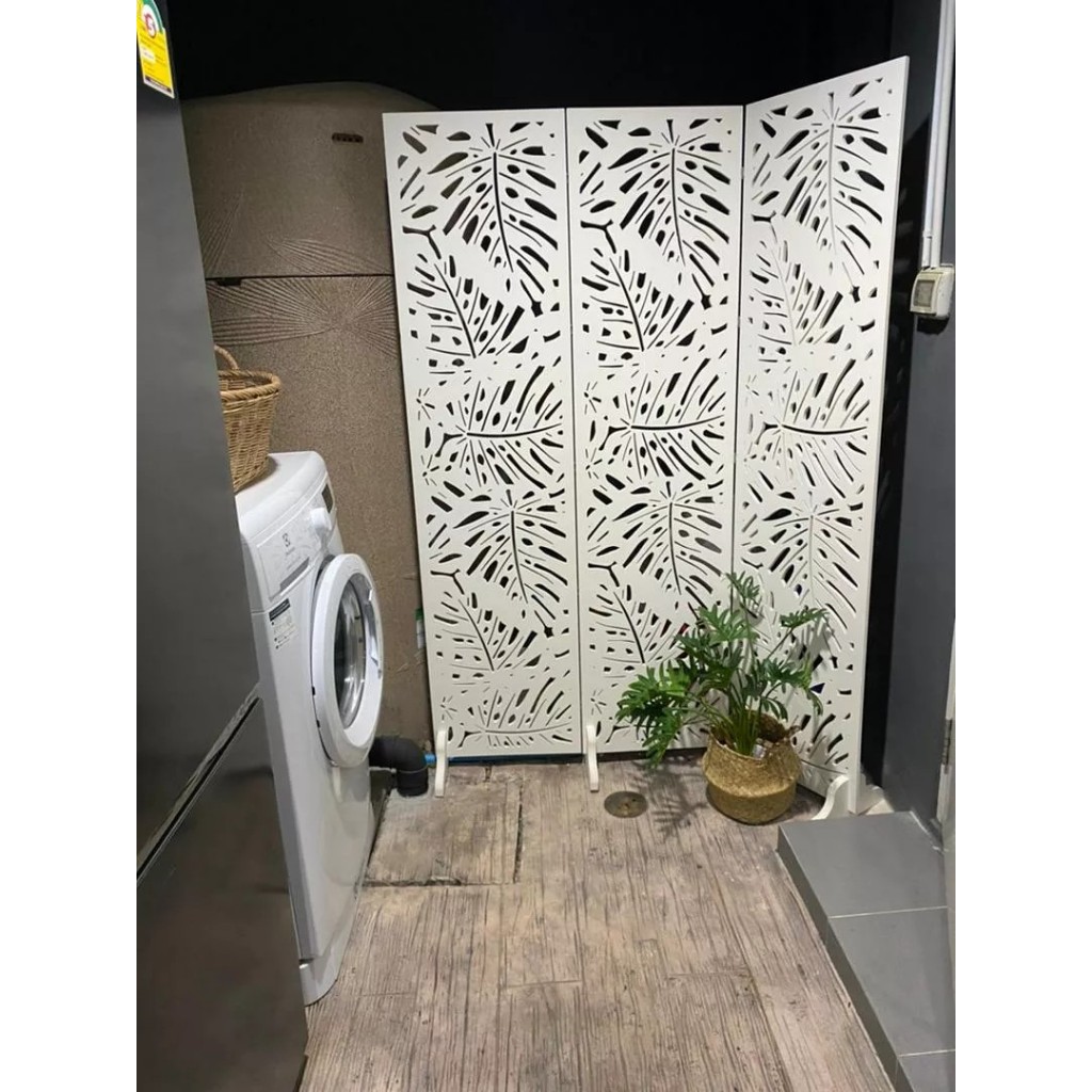 บานเฟี้ยมฉลุลายขนาดกว้าง40xสูง150Cm หนา10มิลวางประดับ ตกแต่ง กันลม เสริมฮวงจุ้ย PVCกันน้ำกันชื้นกันป