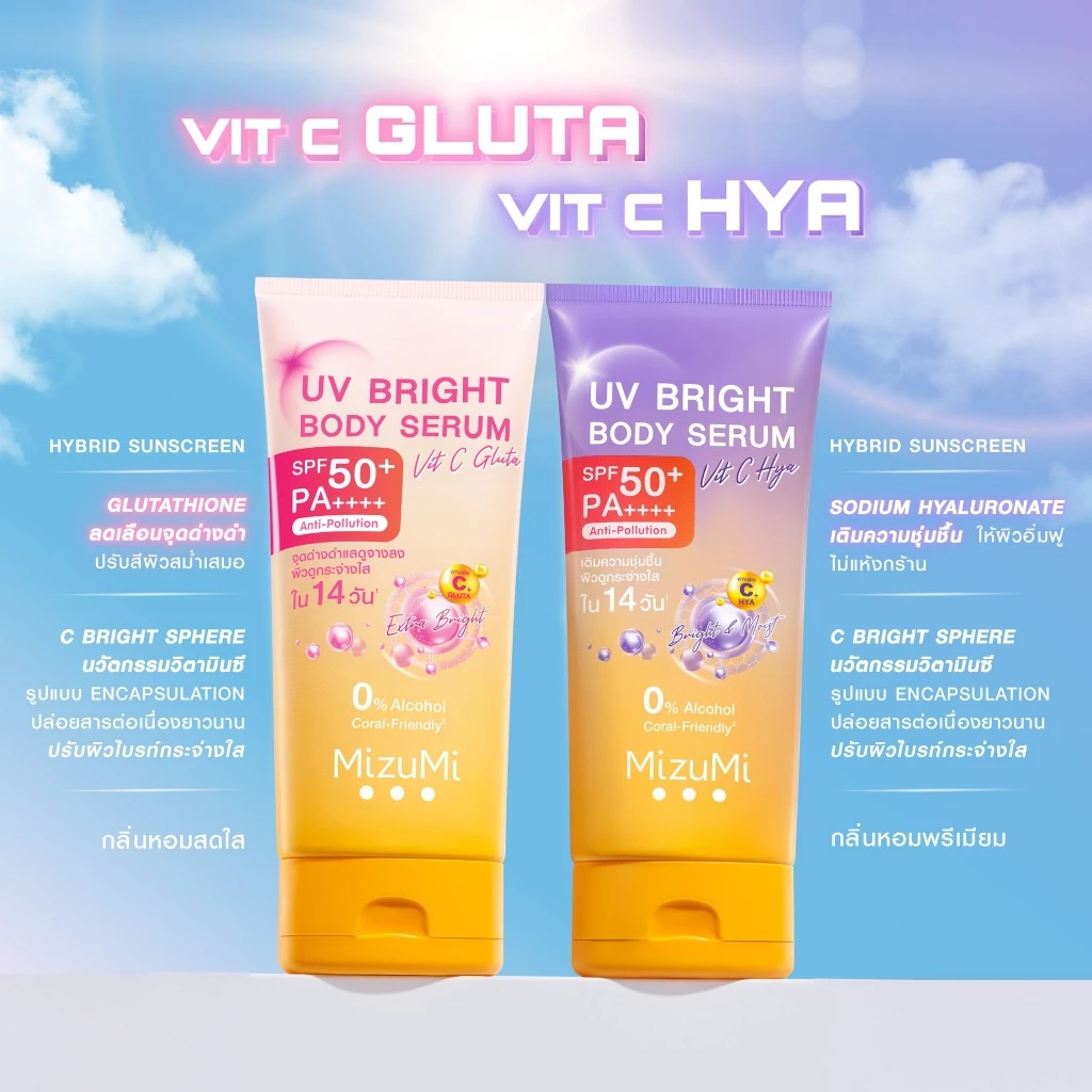 ถูก/แท้/มีไลฟ์ กันแดด MizuMi UV Bright Body Serum Tone Up SPF50+ เซรั่มทาตัว กันแดด โทนอัพ มิซึมิ ใช้กับผิวกาย thumbnail 8