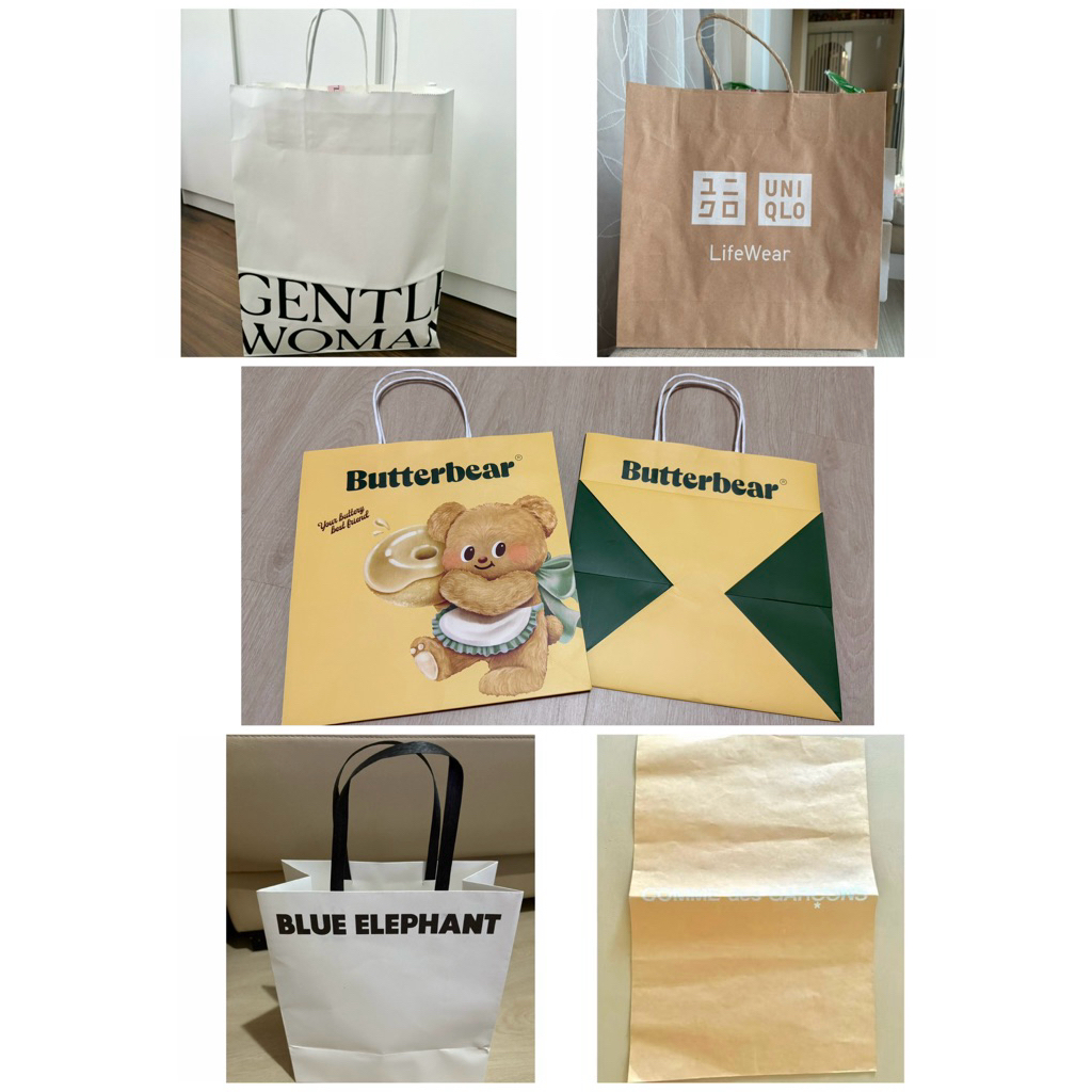 ถุงกระดาษ Gentlewoman/Uniqlo/Blue elephant /Butterbear/Comme ของใหม่ แท้100%