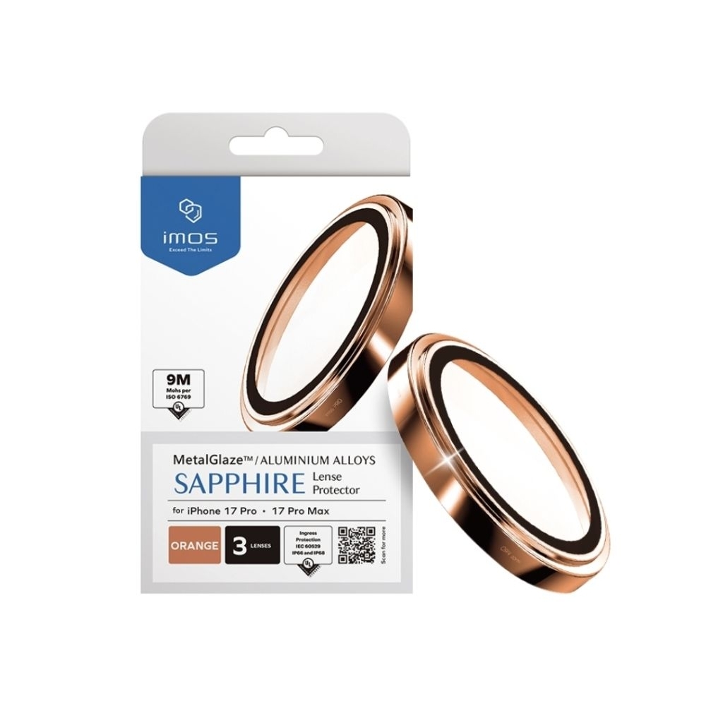 IMOS Sapphire Lens กระจกกันรอยเลนส์กล้อง iPhone 17 Pro / iPhone 17 Pro Max - Orange