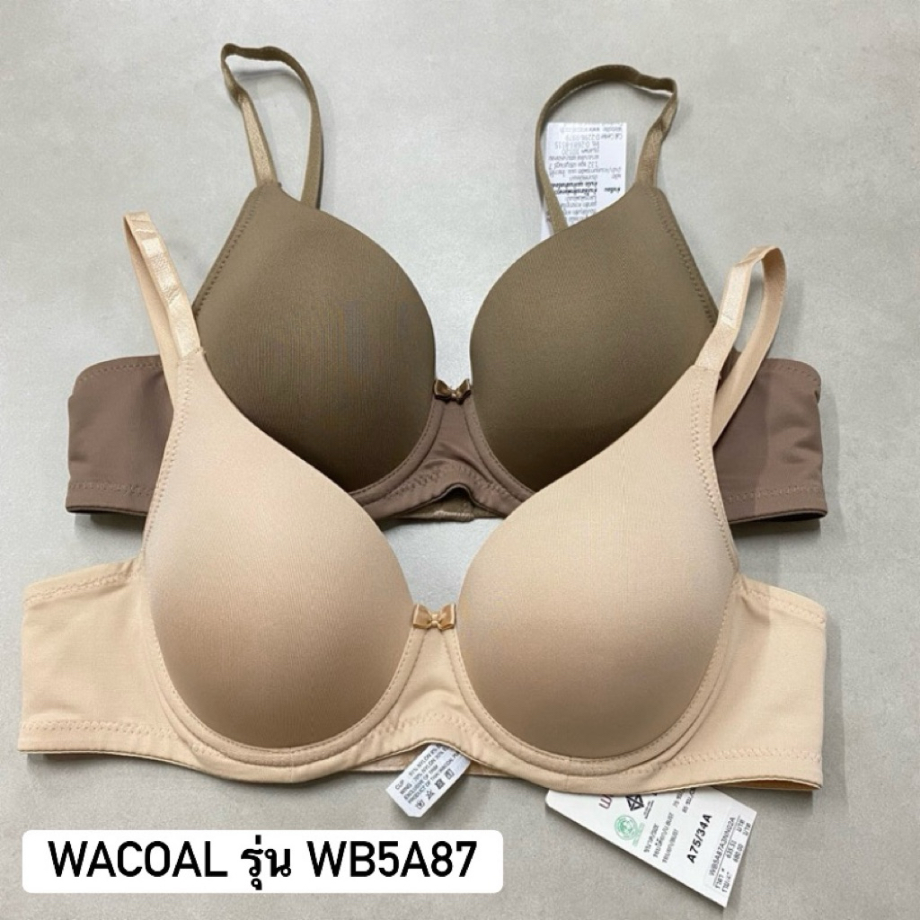 Wacoal รุ่น WB5A87  👙เสื้อในมีโครงเสริมฟองเล็กน้อย ตะขอ 2 แถว