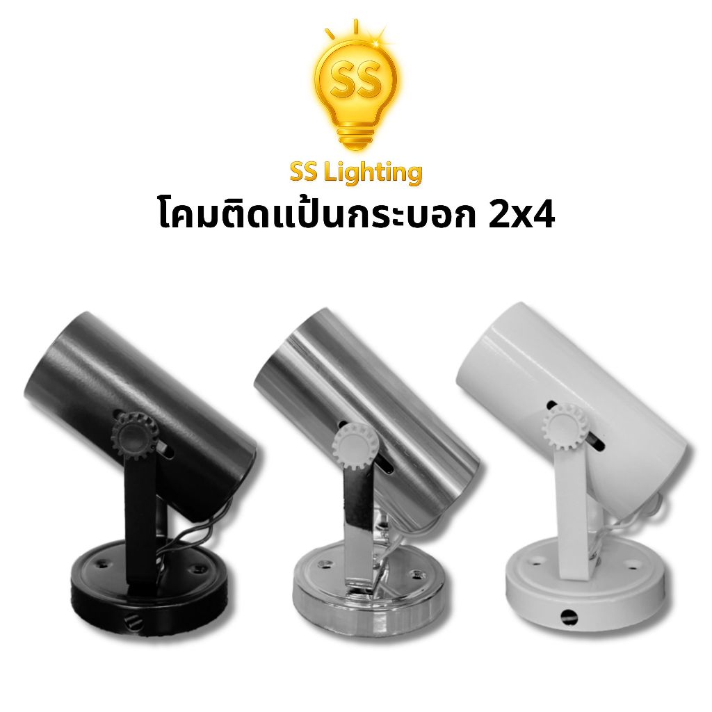 SS Lighting โคมไฟส่องภาพติดแป้นกระบอก 2x4 โคมไฟส่องป้าย โคมไฟภายนอก E27 (ไม่รวมหลอด)