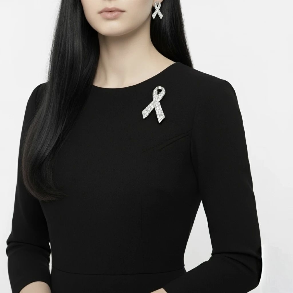 เข็มกลัดไว้อาลัย เข็มกลัดไว้ทุกข์ เข็มกลัดโบ ใหญ่