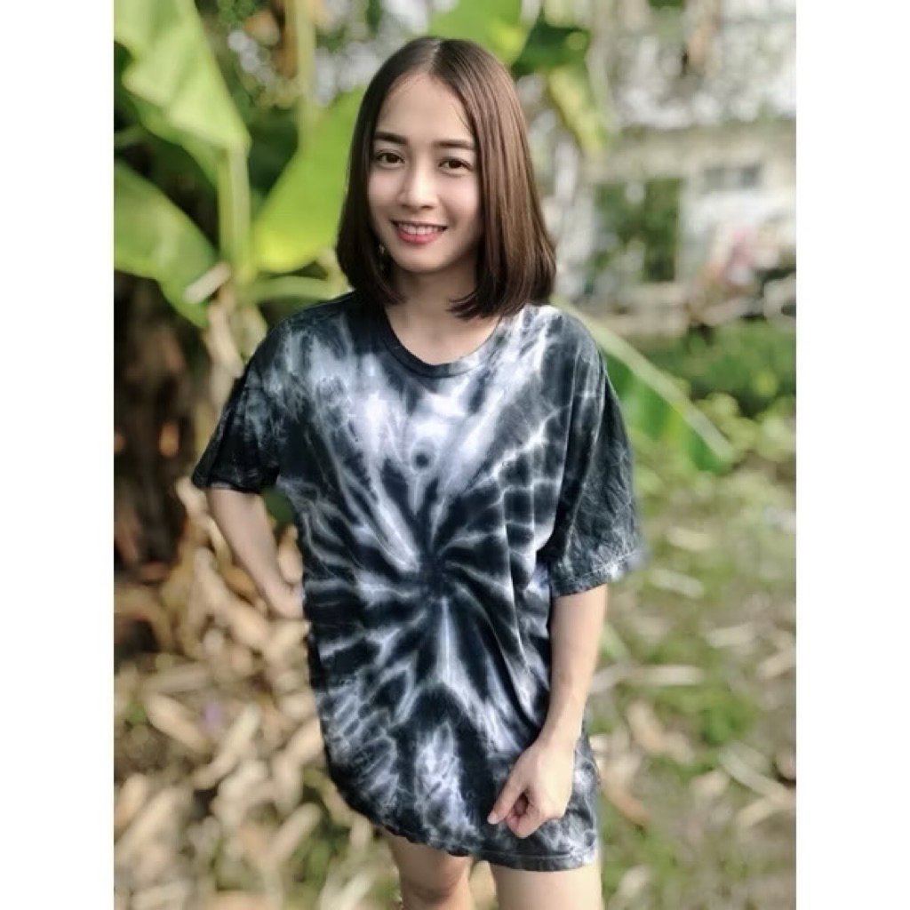 2hands US เกรดA เลือกลายสกรีนไม่ได้ แต่เลือกลายมัดย้อมได้ เสื้อยืดผ้าคอตตอน100%