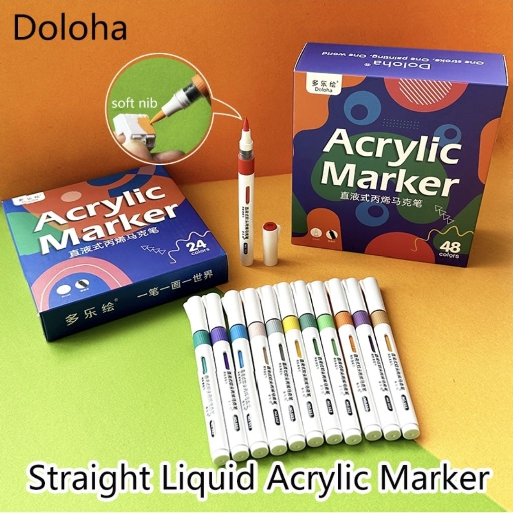 (พร้อมส่ง) ปากกามาร์คเกอร์ DOLOHA: Acrylic Market