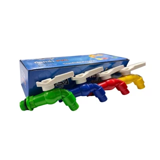 ก๊อกบอลสนามแฟนซี ( พลาสติก PVC )ขนาด 4 หุน(1/2”) ,6หุน(3/4) หุน(คละสี) หัวก๊อกล้างจาน ก๊อกน้ำติดผนัง ก๊อกบอลสนาม