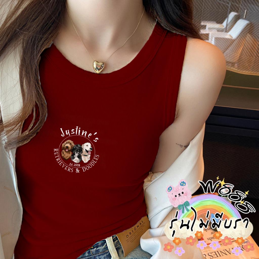 เสื้อกล้าม แบบมีลายสกรีน  สีสันสดใส ใส่สบายระบายอากาศดีsz_home