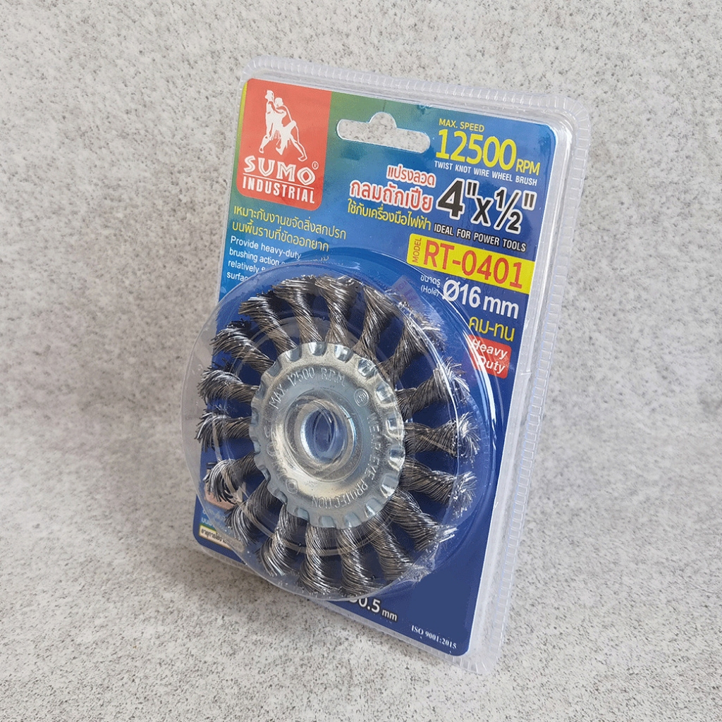 แปรงลวด แปรงลวดกลมถักเปีย SUMO ขนาด 4″x1/2″-16mm. ซูโม่ ***(ยกกล่อง 10 ชิ้น)*** SB+ ราคา ถูกที่สุด ดีลบีเคเค แกลเลอรีภาพที่ 6