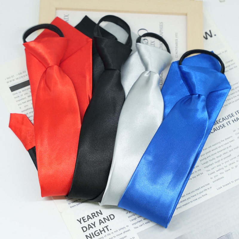 เนคไท เนคไทสำเร็จรูป ไม่ต้องผูก แบบซิป Tie men's 8 cm Zipper Tie Formal Business Smooth Professional Wedding Easy to Pul