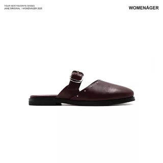 womenager - Jane Original สี Plum with metal studs รองเท้าแตะคัทชูเปิดส้น สวมใส่ง่าย
