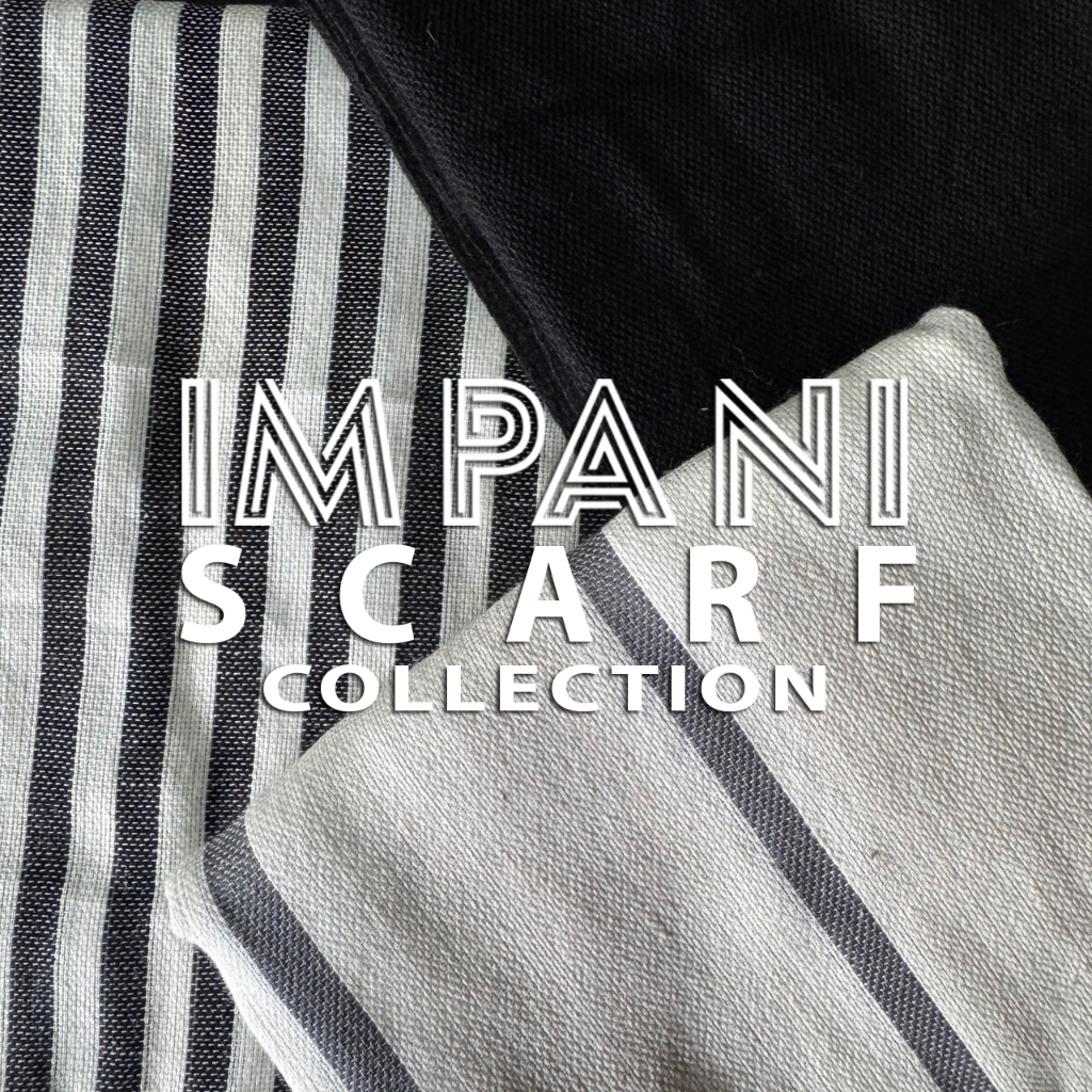 ผ้าพันคอ อิมปานิ | โทนขาว-ดำ สไตล์มินิมอล ขนาด 60X160 ซม. (08-10)