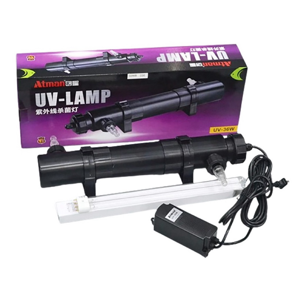 ATMAN AQUARIUM UV LAMP 5w,9w,11w,18w,36w (ชุดกระบอก UV สำหรับกำจัดเชื้อโรค ตะไคร่น้ำเขียว น้ำใสสะอาด